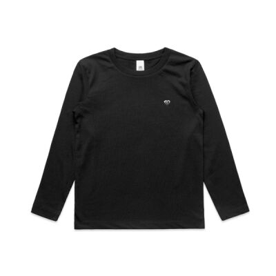 Kids Longsleeve Tee BASEBALLER White Print Thumbnail