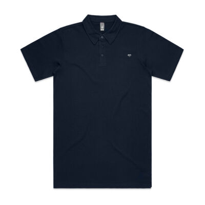 Mens Polo Diamond Pocket Logo White Print Thumbnail