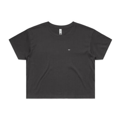 Womens Crop Tee BASEBALLER White Print Thumbnail