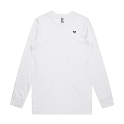 Mens Longsleeve Tee Diamond Pocket Logo Black Print Thumbnail