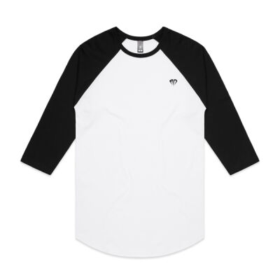 Womens Raglan Tee Diamond Pocket Logo Black Print Thumbnail