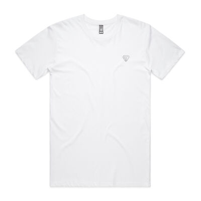 Mens Basic Tee Diamond Pocket White Print Thumbnail