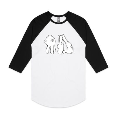 Mens Raglan CARTOON Front Print Thumbnail