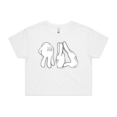 Womens Crop Tee CARTOON Front Print Thumbnail