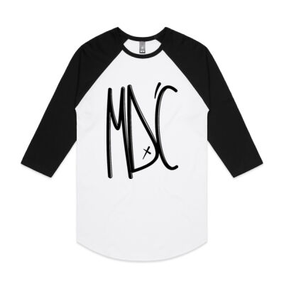 Mens Raglan GRAPH Front Black Print Thumbnail