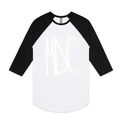 Mens Raglan Tee GRAPH White Front Print Thumbnail