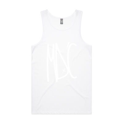 Mens Singlet GRAPH White Front Print Thumbnail