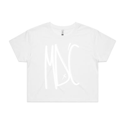 Womens Crop Tee GRAPH White Front Print Thumbnail