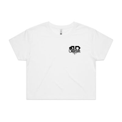 Womens Crop LOGO Pocket Black Print Thumbnail
