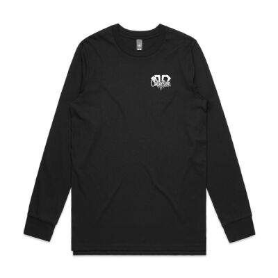 Mens Longsleeve Tee LOGO Pocket White Print Thumbnail